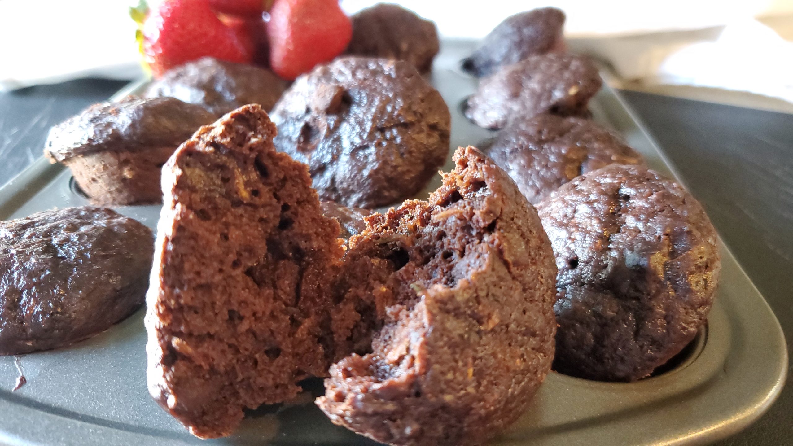 Double Chocolate Zucchini Brownie Bites